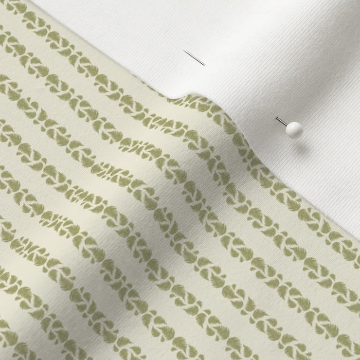 "Foliate" Candy Striped Printed Fabric - Small Scale