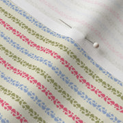 "Foliate" Candy Striped Printed Fabric - Small Scale