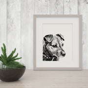 Black and White "Peekaboo" Dog Giclee Art Prints