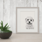 Black and White "Peekaboo" Dog Giclee Art Prints
