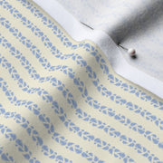 "Foliate" Candy Striped Printed Fabric - Small Scale