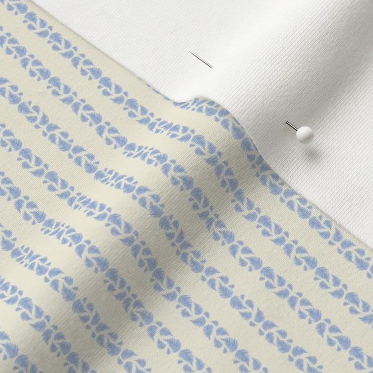 "Foliate" Candy Striped Printed Fabric - Small Scale