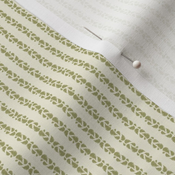 "Foliate" Candy Striped Printed Fabric - Small Scale