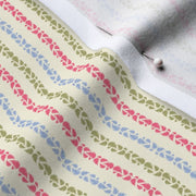 "Foliate" Candy Striped Printed Fabric - Small Scale