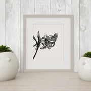 Black and White "Peekaboo" Flora & Fauna Giclee Art Prints