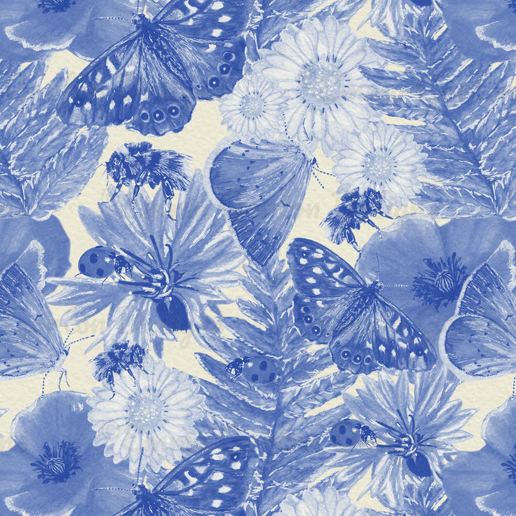 "Monochromatic Summer Delight" Printed Fabric - Large Scale