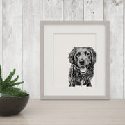 Black and White "Peekaboo" Dog Giclee Art Prints