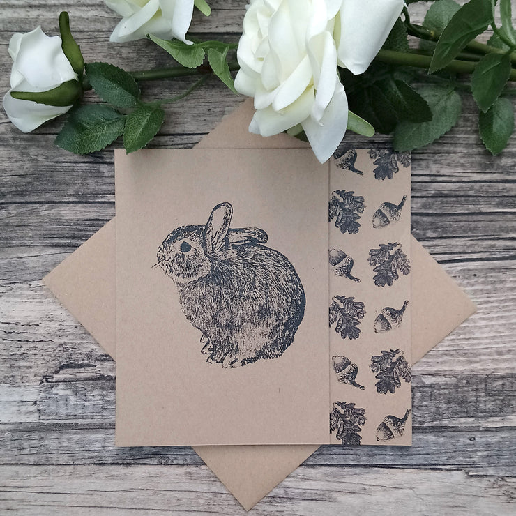 Bunny and Acorn Cutaway Card - Bella & Bryn