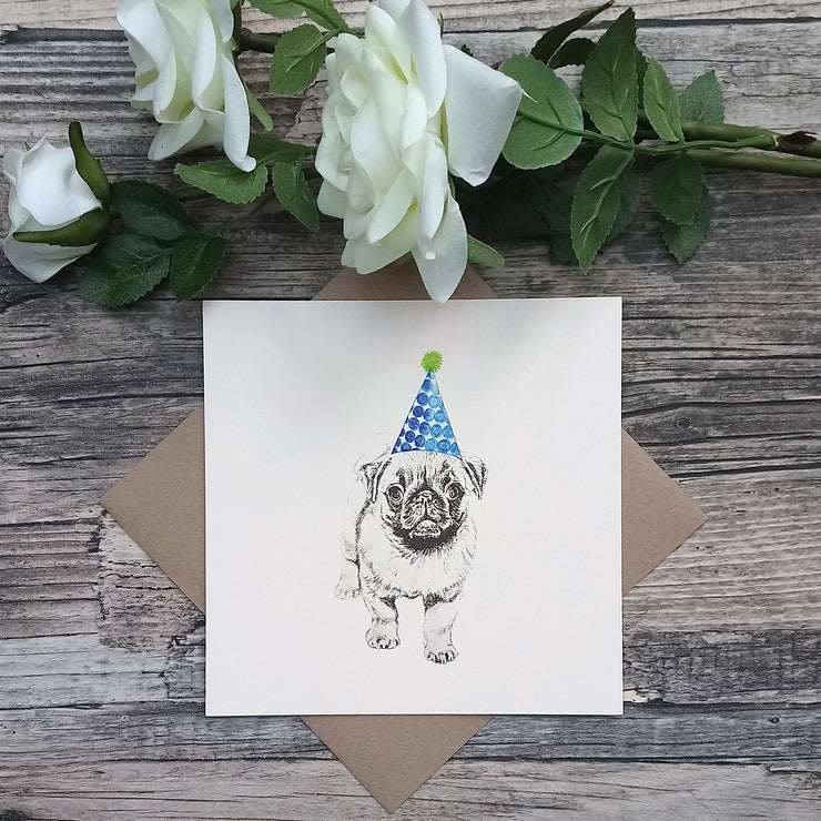 Pete the Pug Birthday Card - Bella & Bryn