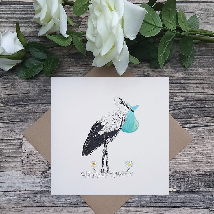 New Baby Stork Card - Bella & Bryn