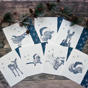 Pack of Seven Christmas Animal Pun Cards - Bella & Bryn